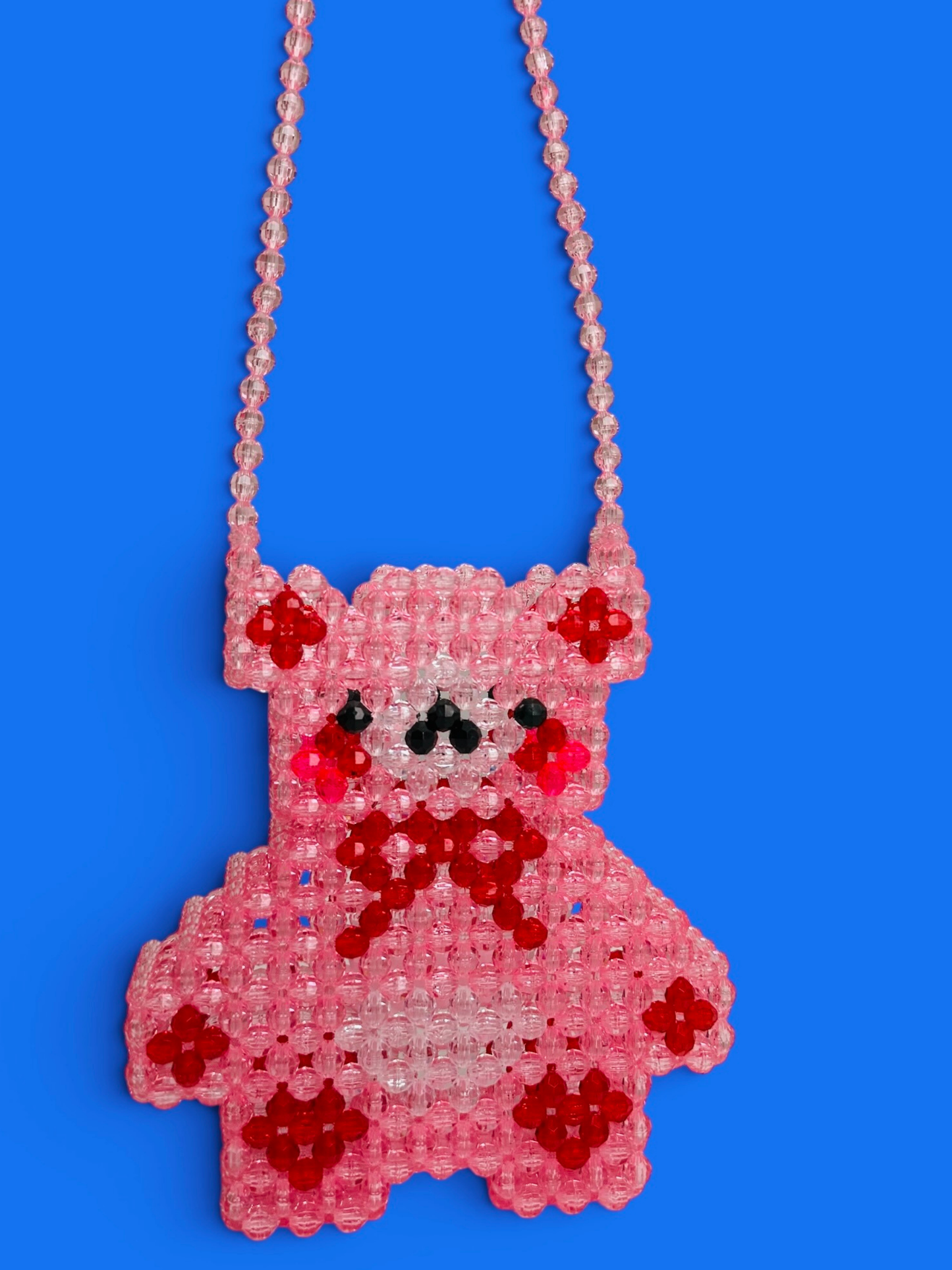 Beaded Teddy Bear Lipstick Holder