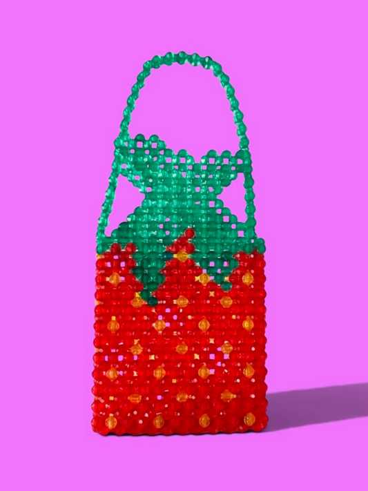 Strawberry Candy Beaded Bag