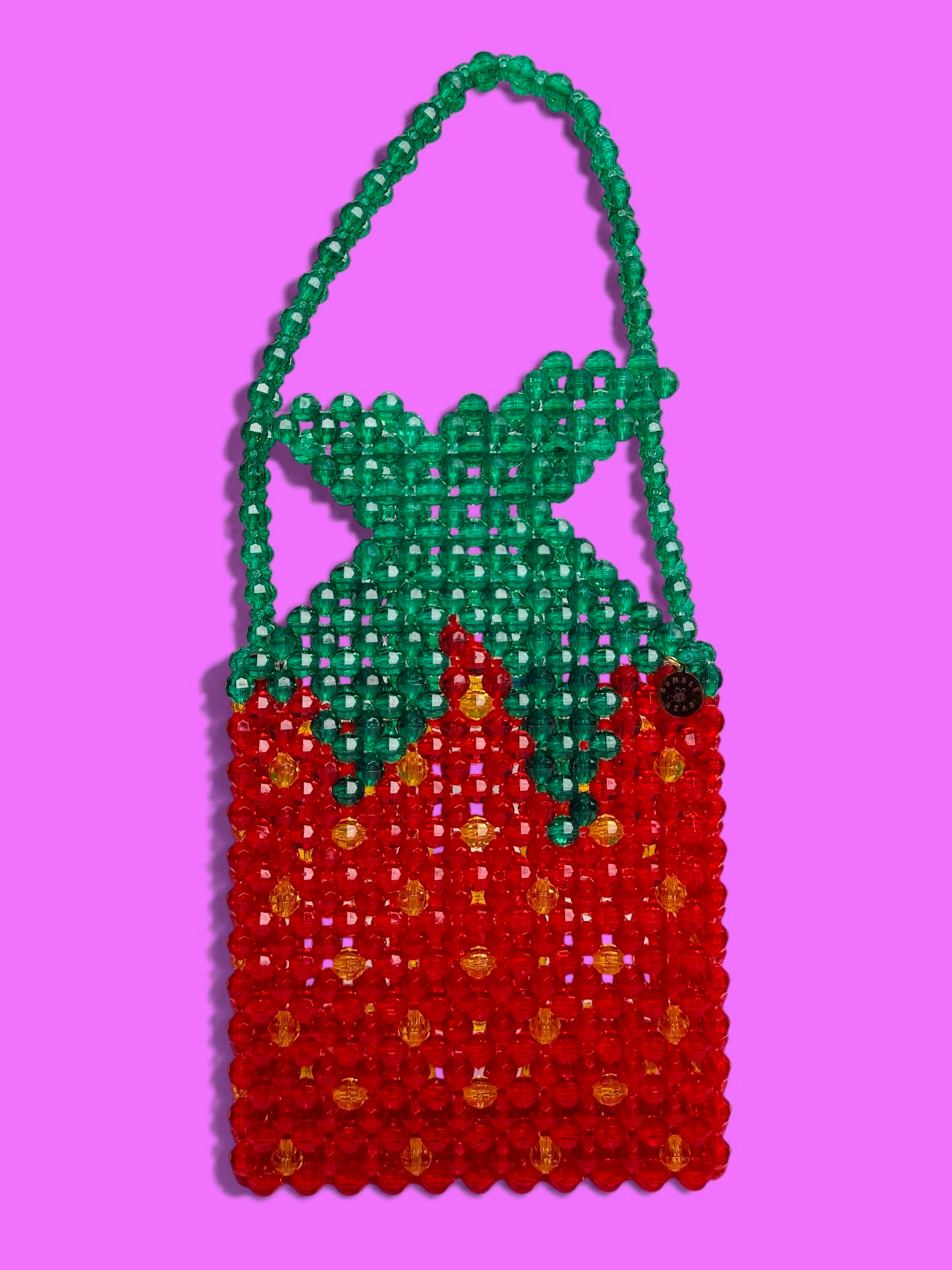 Strawberry Candy Beaded Bag